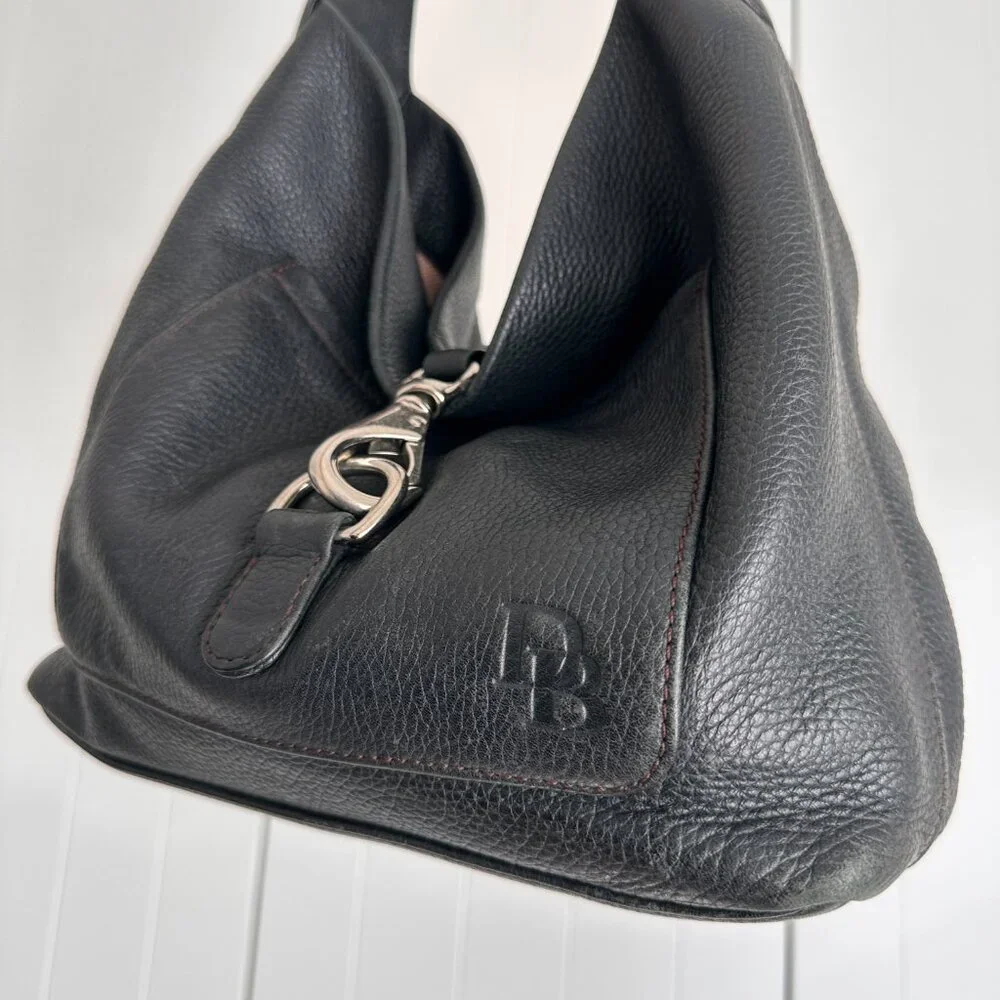 Vintage Dooney and Bourke Pebbled Leather Lock Annalisa Hobo - Picture 2 of 15